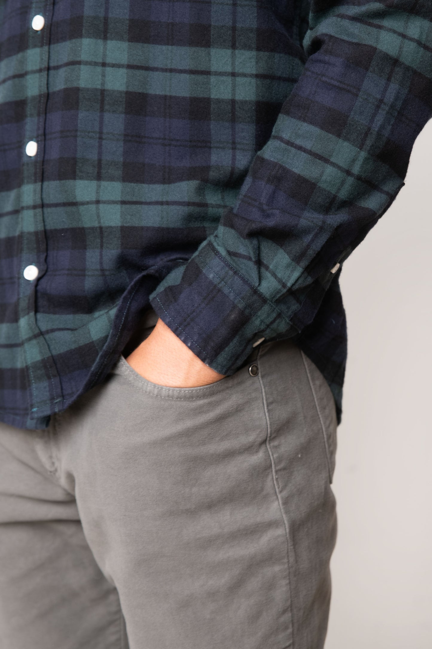 CAMISA ESCOCESA AZUL Y VERDE
