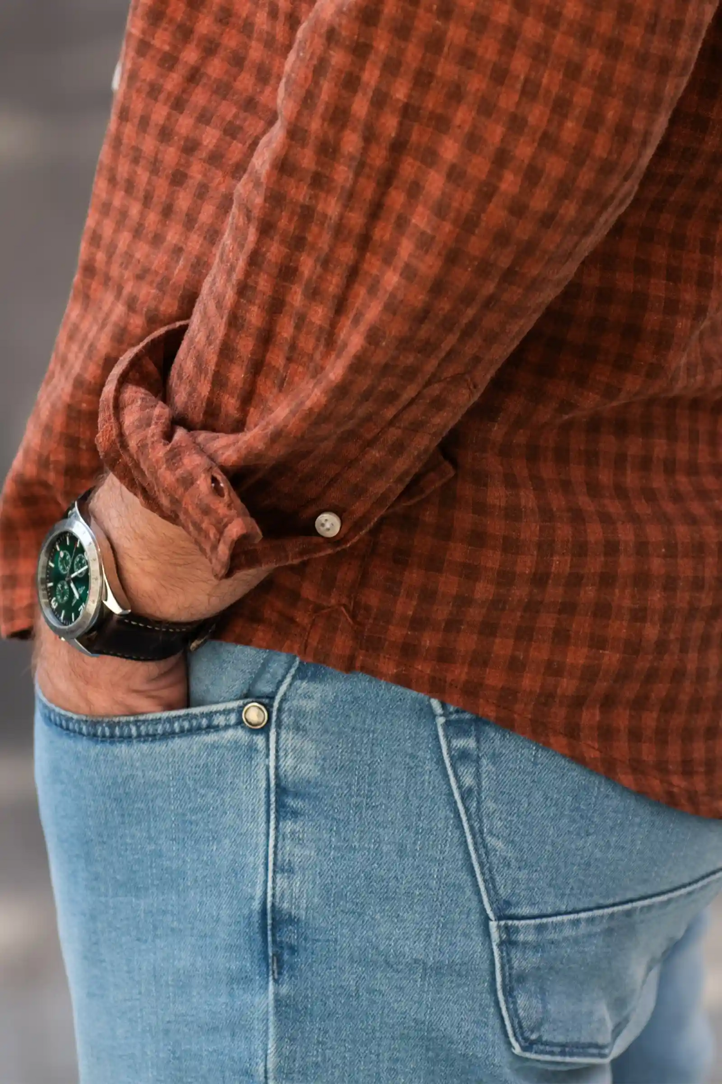 CAMISA TEJA DE LINO CON CUADROS