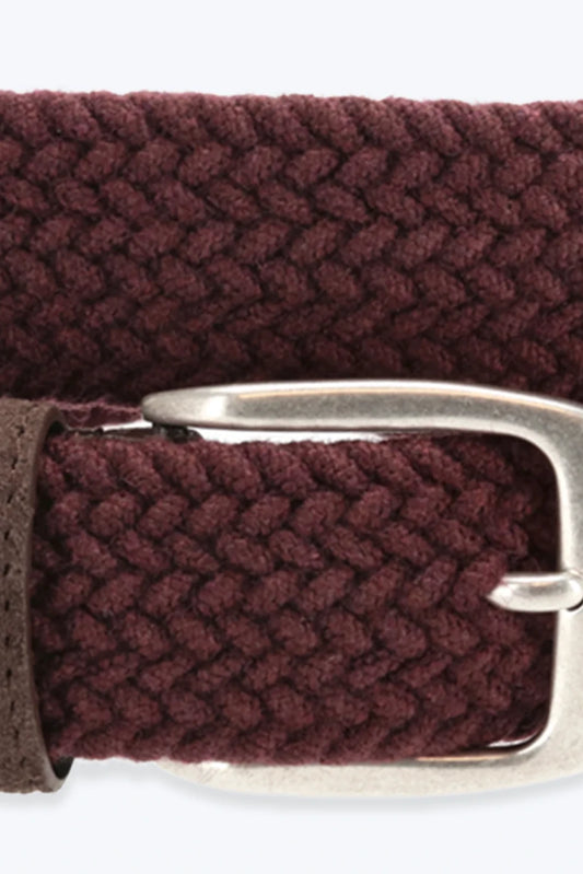 CINTURÓN TRENZADO BURDEOS