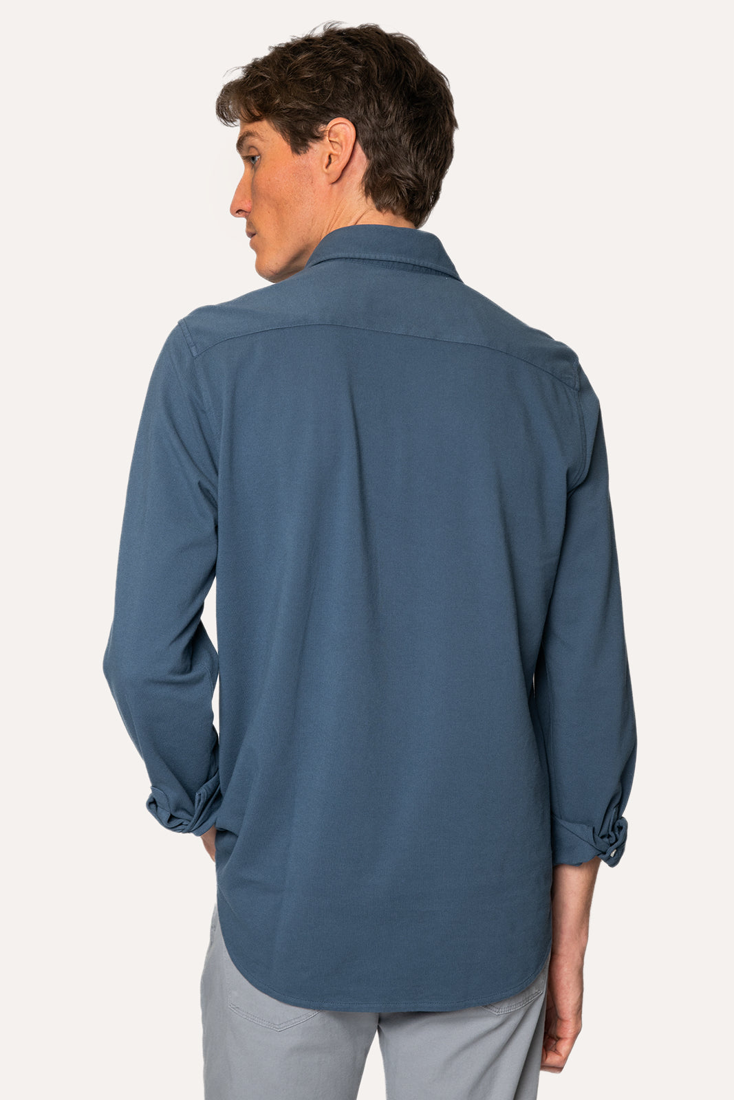 CAMISA DE PIQUÉ AZUL OSCURO