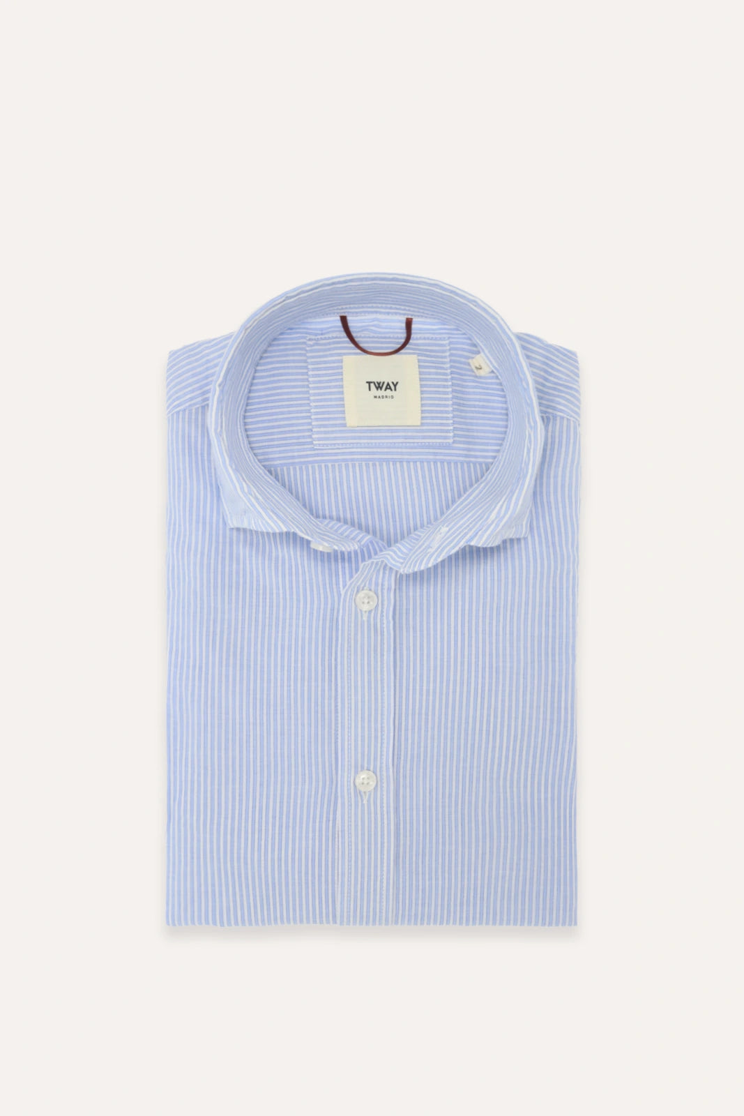 CAMISA BLANCA CON RAYAS AZULES