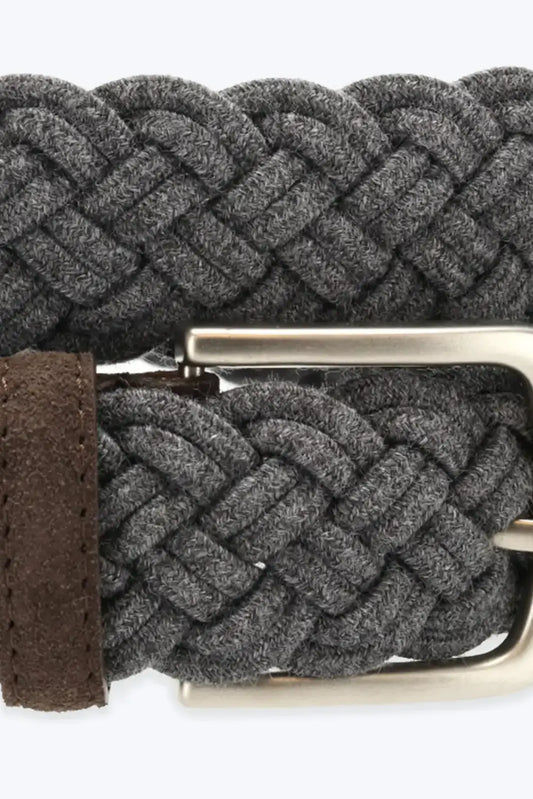 CINTURÓN TRENZA DOBLE GRIS