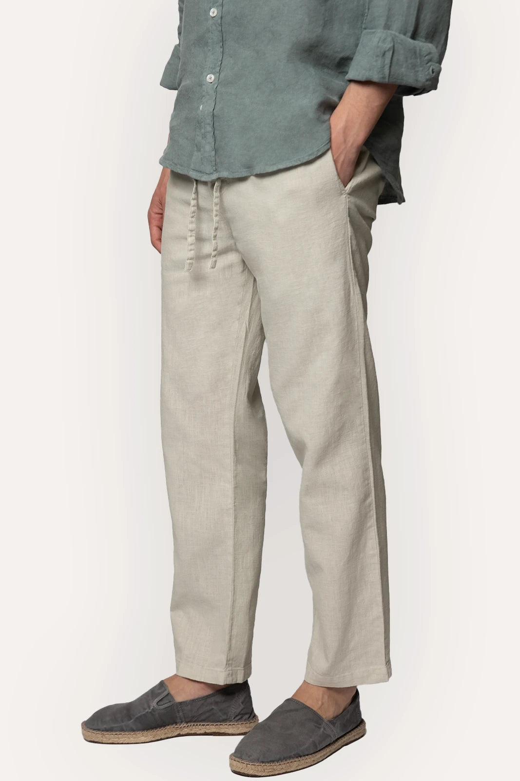 PANTALONES DE LINO BEIGE