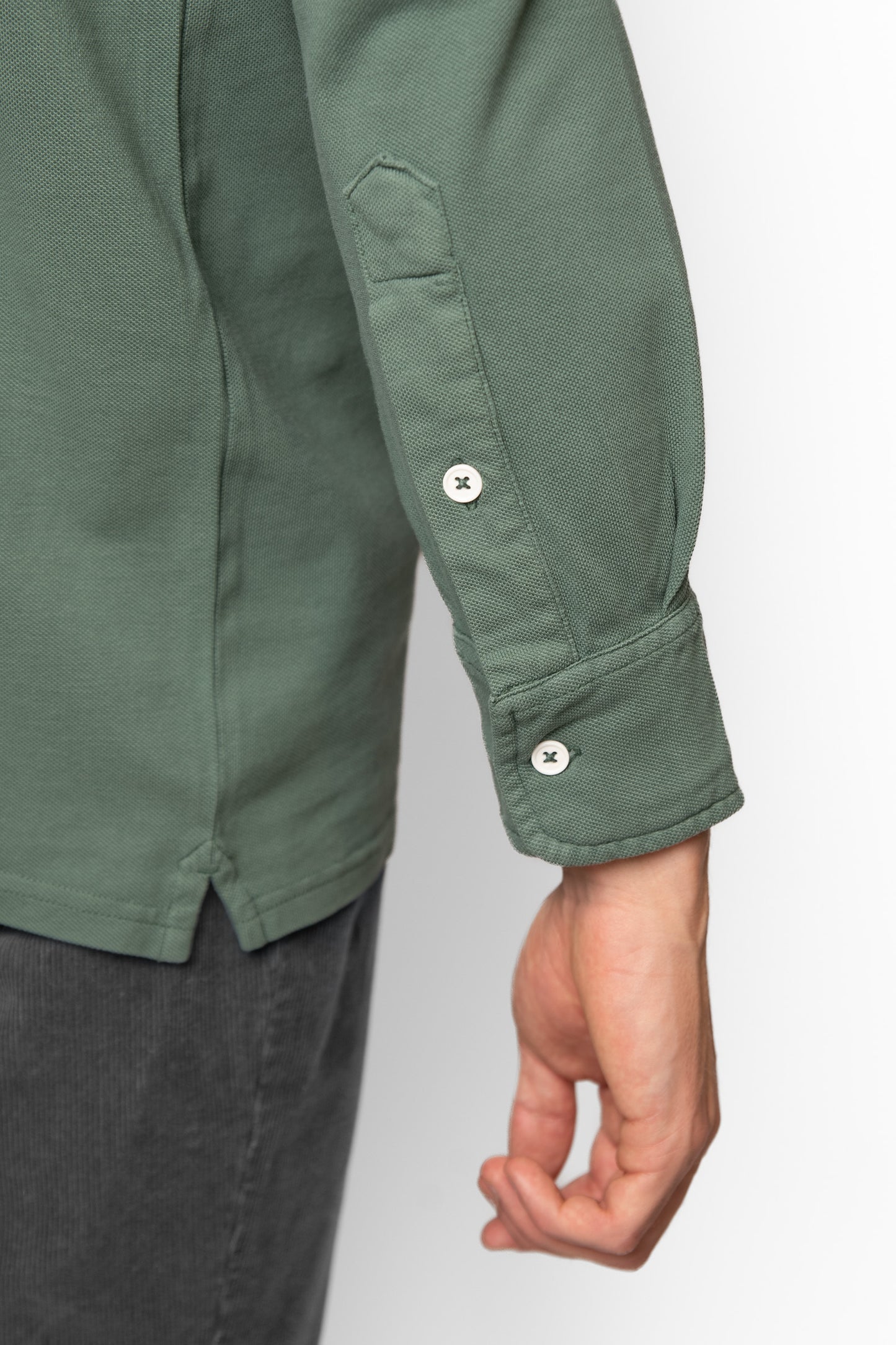 POLO PIQUÉ MANGA LARGA VERDE