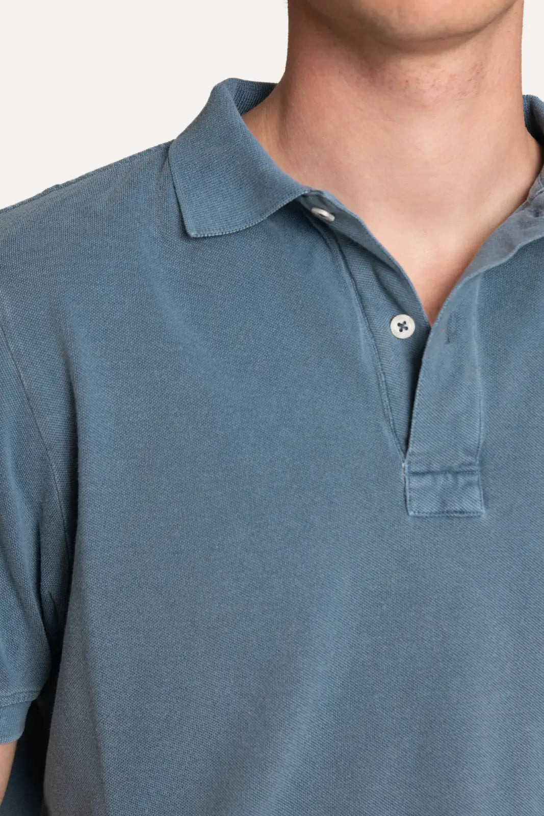 POLO MANGA CORTA AZUL LAVADO