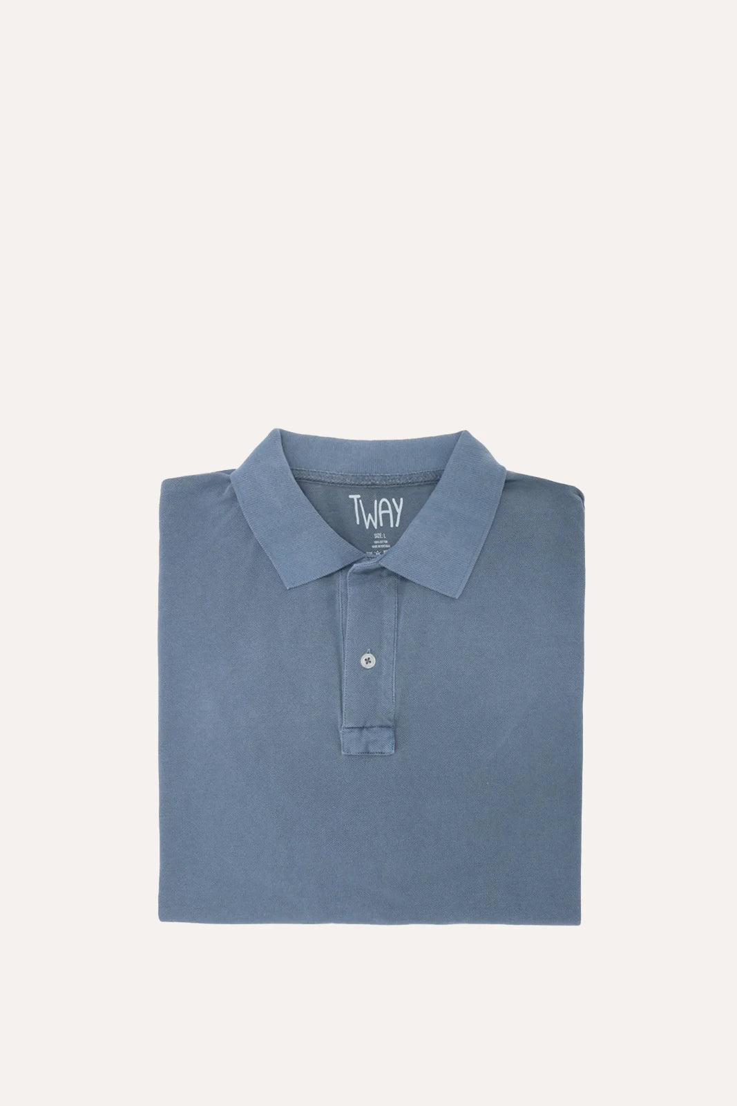POLO PIQUÉ MANGA CORTA AZUL LAVADO