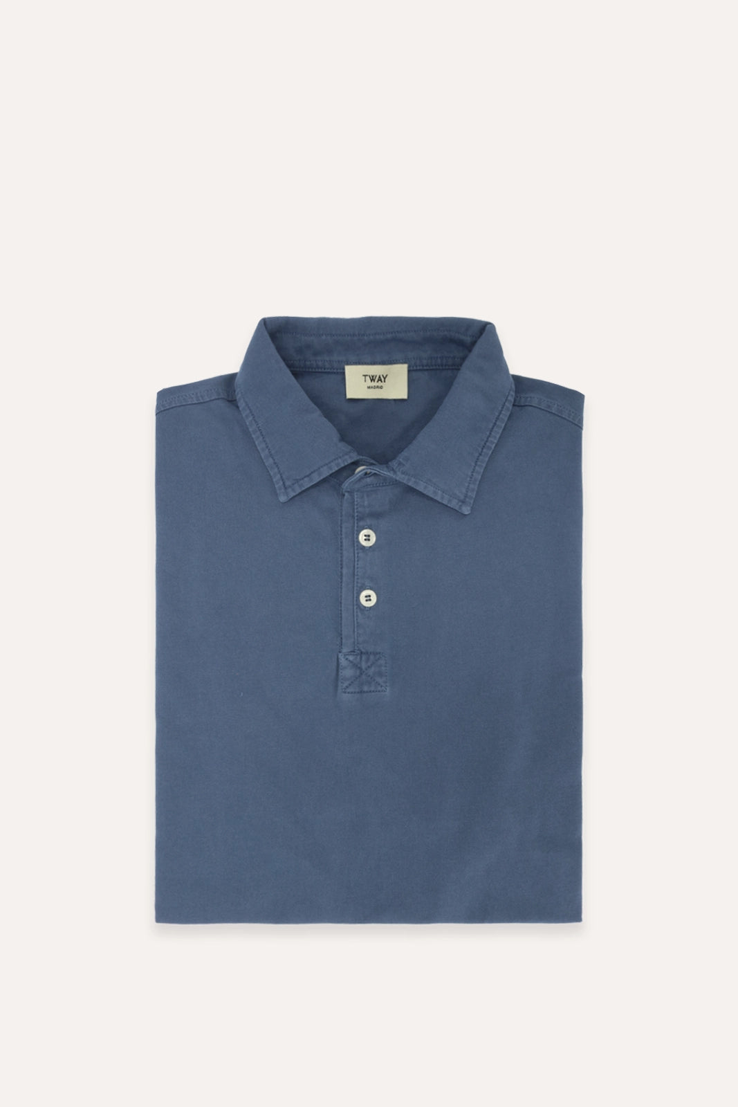 POLO MANGA CORTA JERSEY AZUL