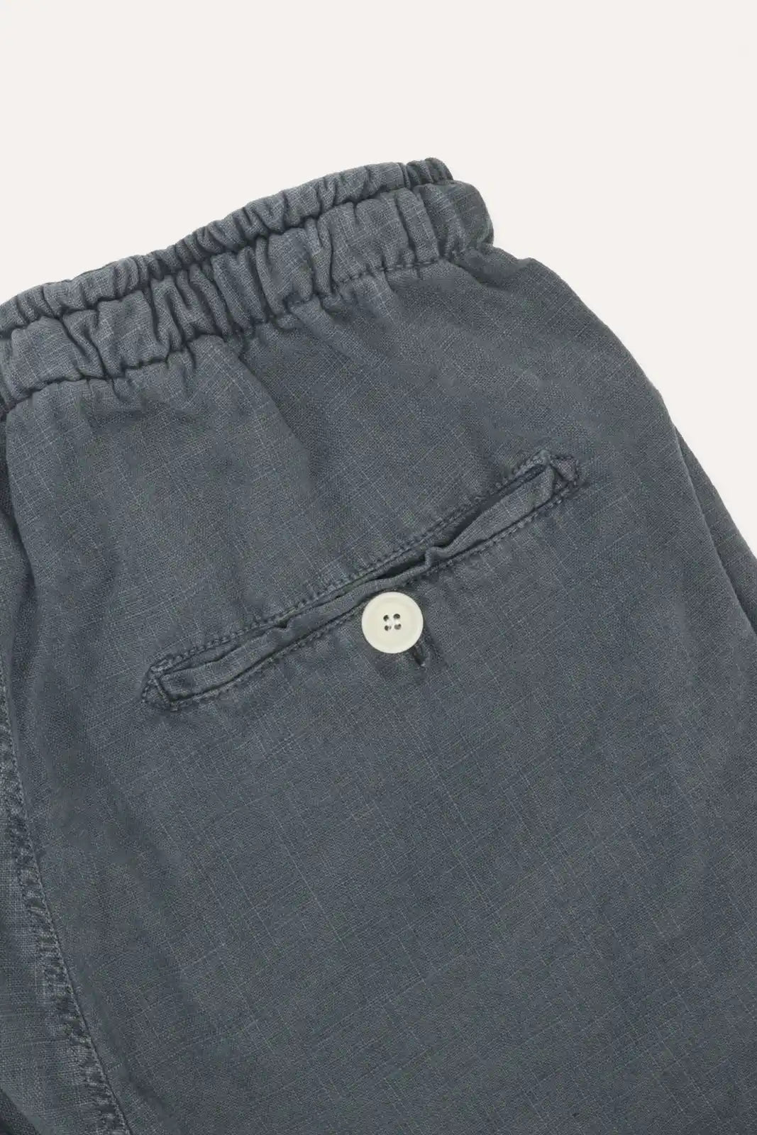 BERMUDAS DE LINO AZUL