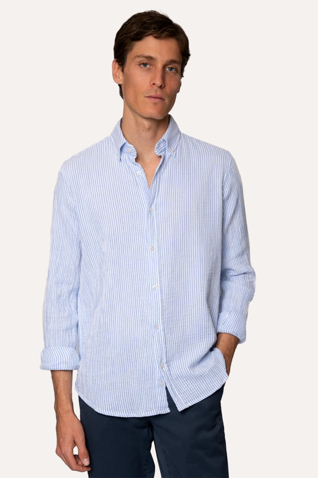 CAMISA DE RAYAS AZULES