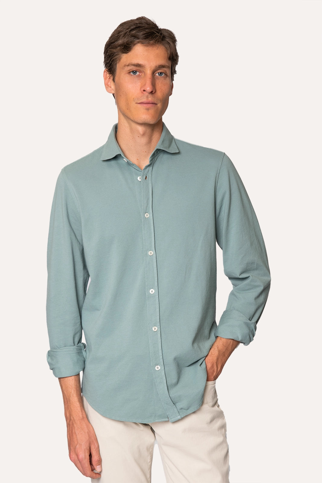 CAMISA DE PIQUÉ VERDE CLARO