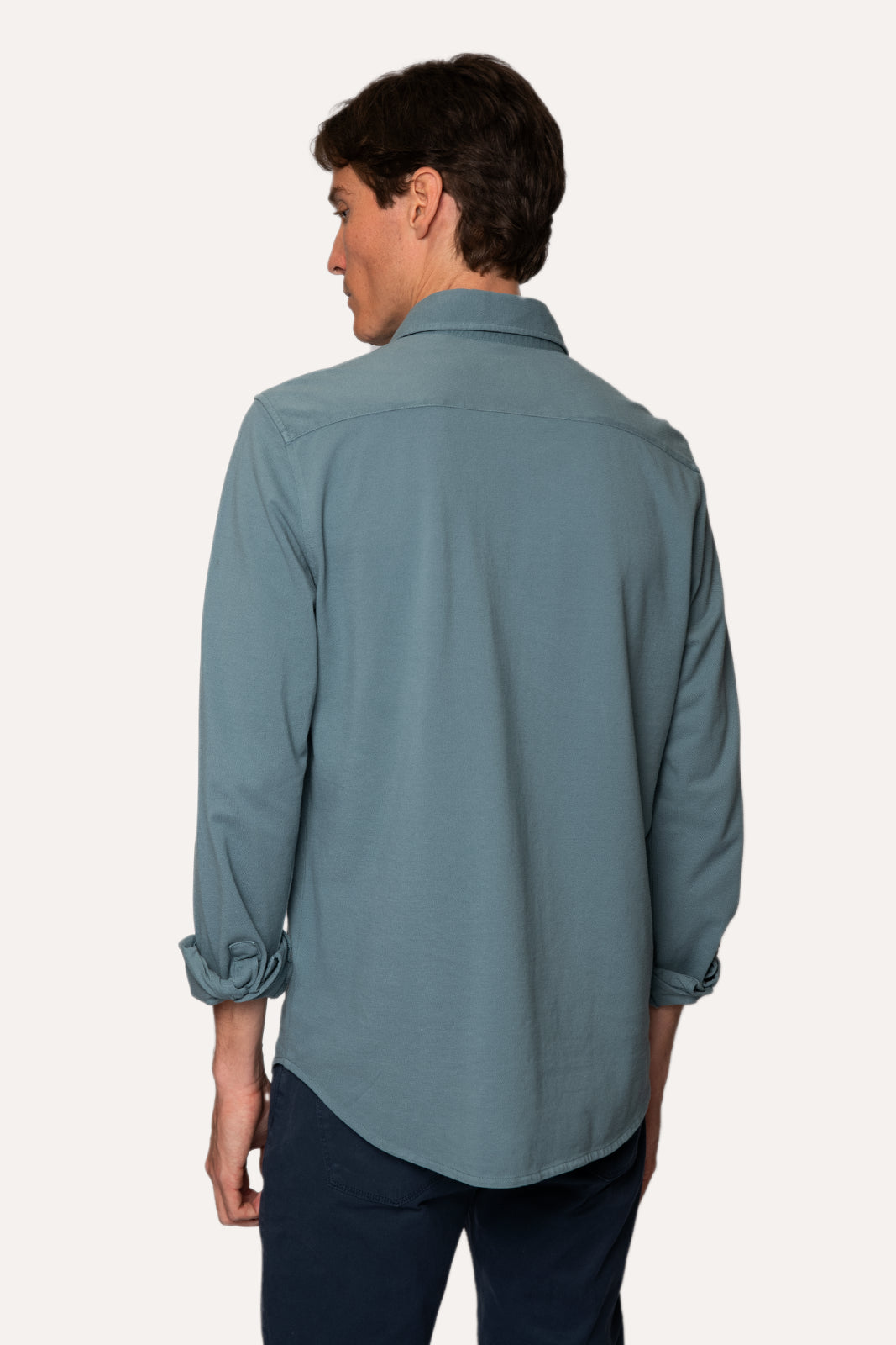 CAMISA DE PIQUÉ VERDE AZULADO