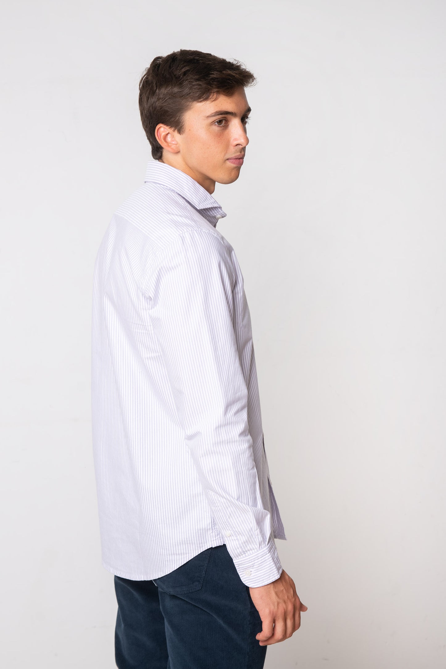 CAMISA DE RAYAS MALVA