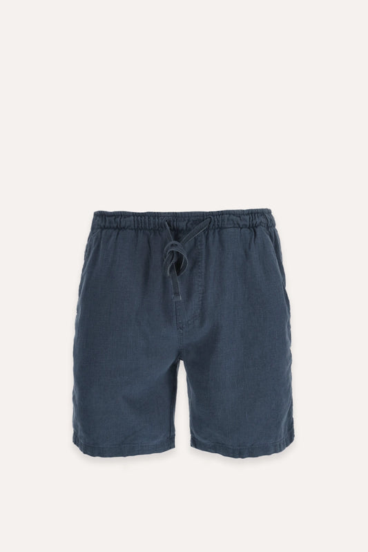 BERMUDAS DE LINO AZUL