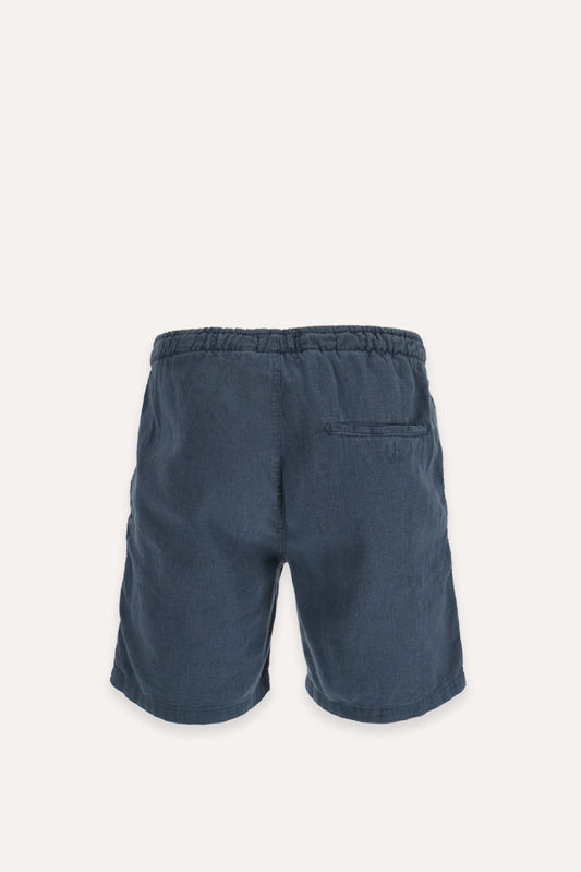 BERMUDAS DE LINO AZUL
