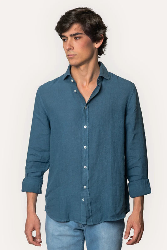 CAMISA DE LINO AZUL