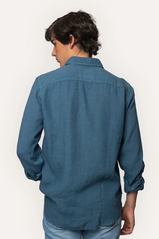 CAMISA DE LINO AZUL