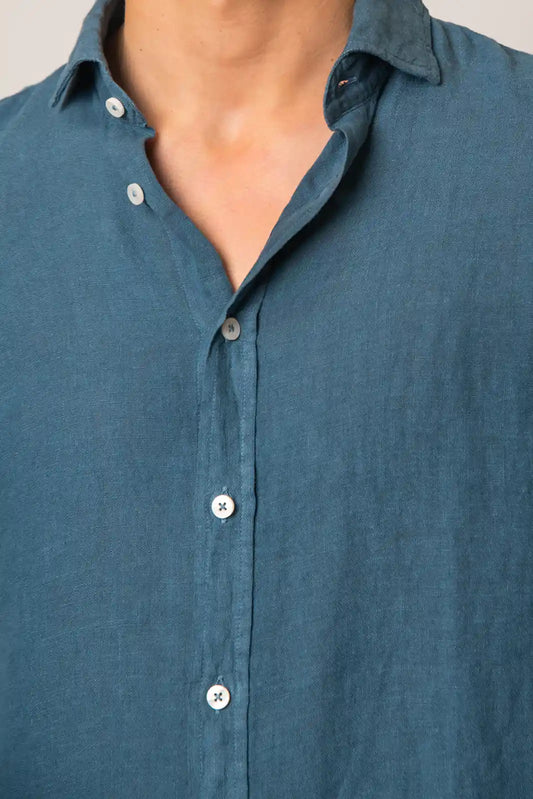 CAMISA DE LINO AZUL