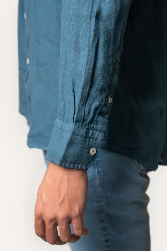 CAMISA DE LINO AZUL