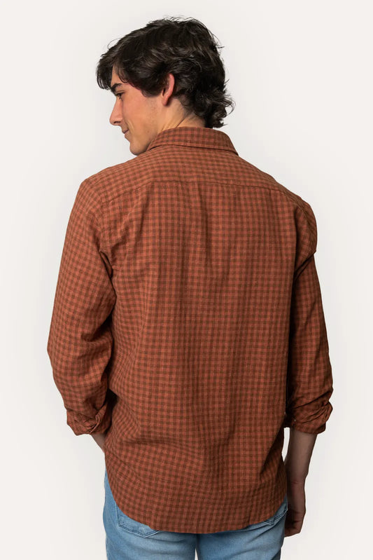 CAMISA TEJA DE LINO CON CUADROS