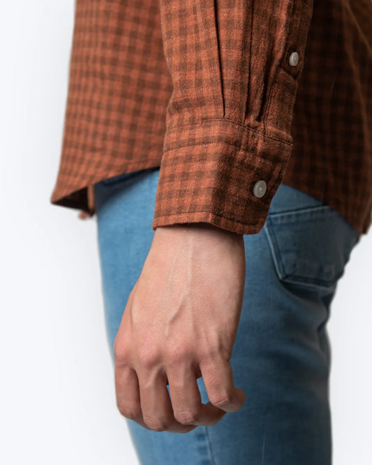 CAMISA TEJA DE LINO CON CUADROS