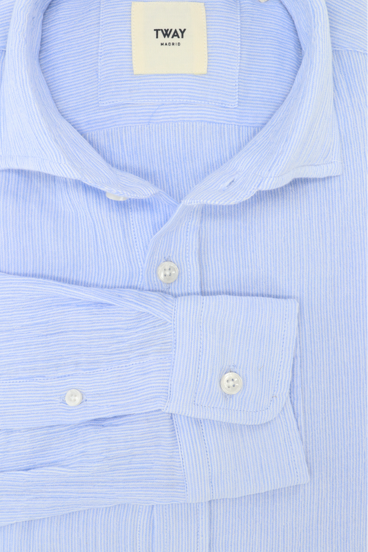 CAMISA BÁMBULA MIL RAYAS AZUL