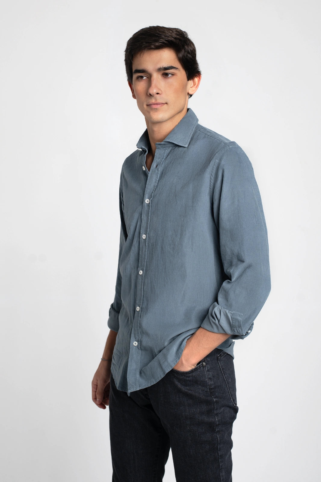 CAMISA DE MICROPANA AZUL CLARO LAVADO