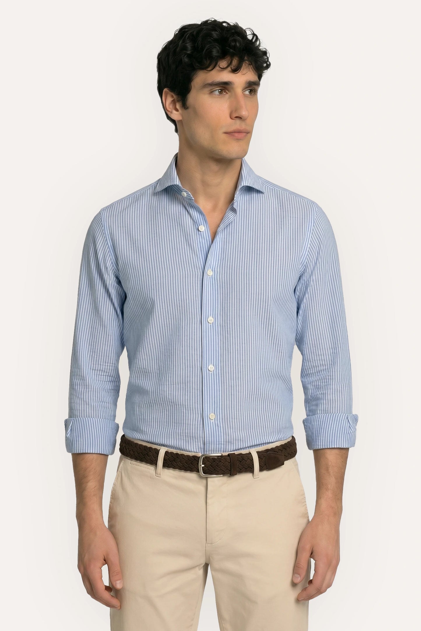 CAMISA RAYAS AZULES SEERSUCKER