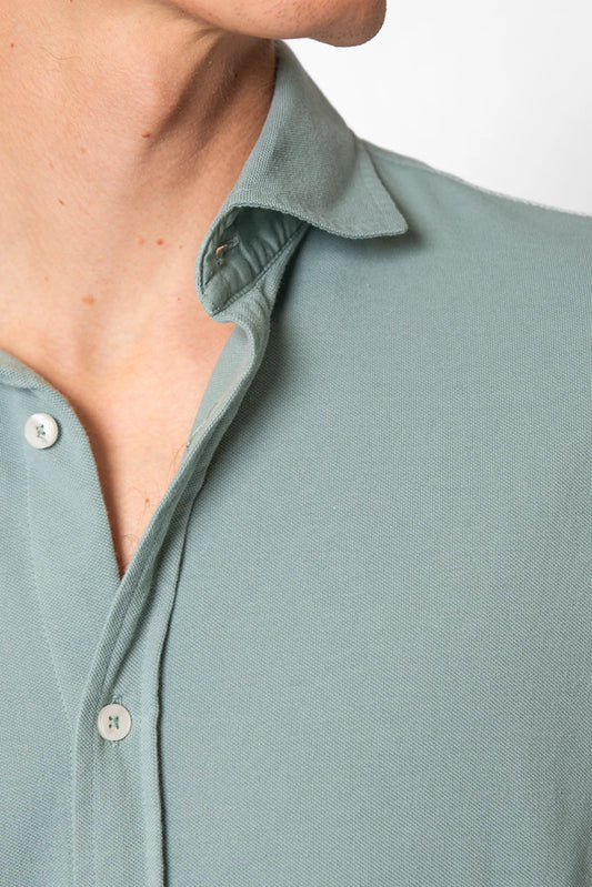 CAMISA PIQUÉ VERDE AGUA