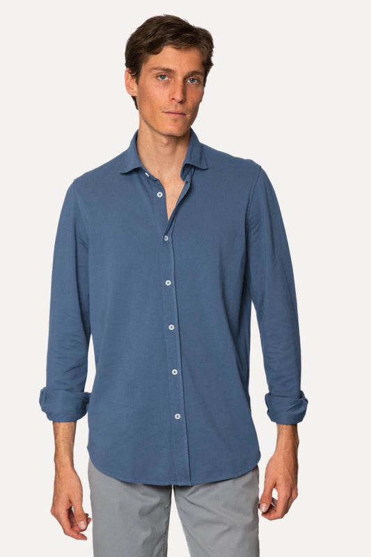 CAMISA PIQUÉ AZUL