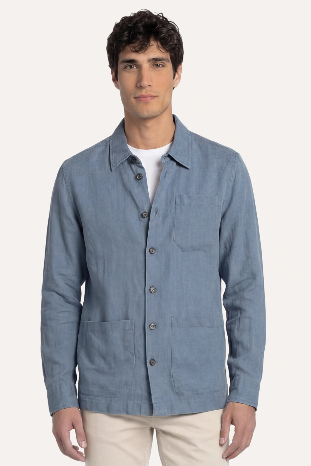SOBRECAMISA LORENZO LINO AZUL CLARO