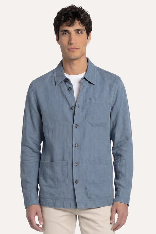 SOBRECAMISA LORENZO LINO AZUL CLARO