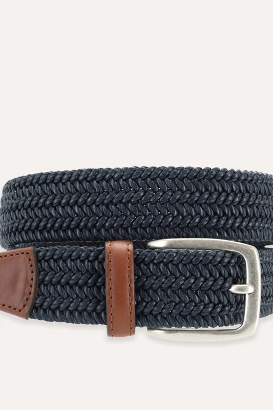 CINTURÓN ELÁSTICO TRENZADO NAVY