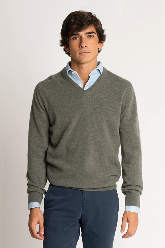 JERSEY CUELLO PICO VERDE OLIVA
