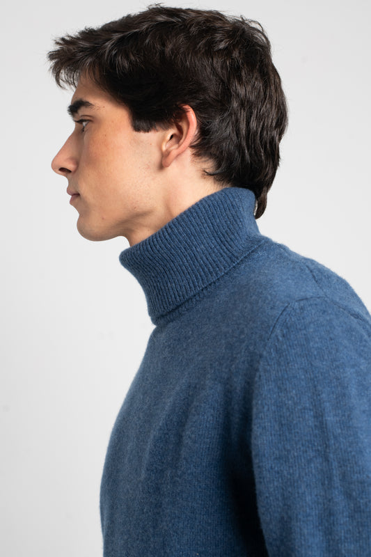 JERSEY DE CUELLO VUELTO AZUL