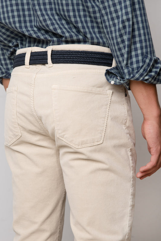 PANTALÓN 5 BOLSILLOS DE PANA HUESO