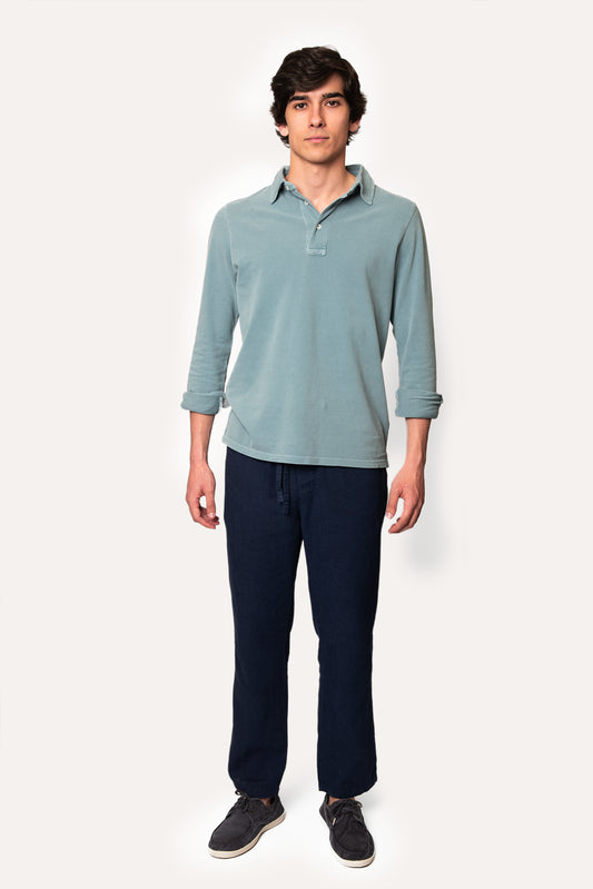 PANTALONES DE LINO AZUL MARINO