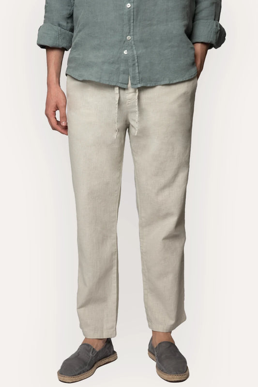 PANTALONES DE LINO BEIGE