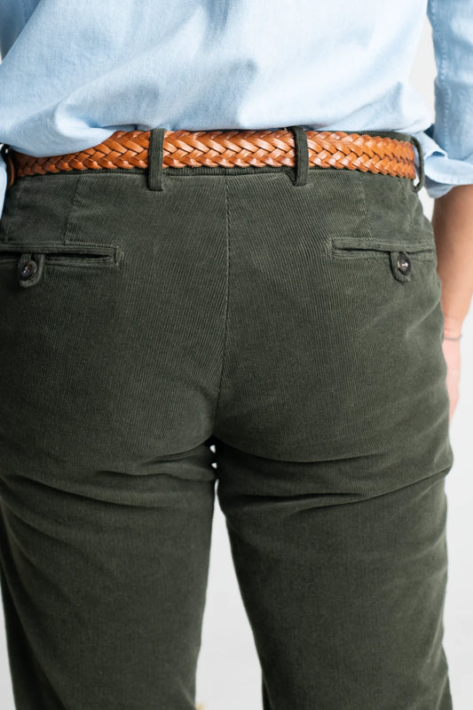 PANTALÓN CHINO PANA VERDE OLIVA