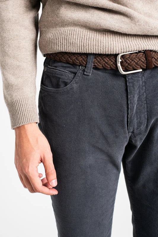 PANTALÓN 5 BOLSILLOS DE PANA GRIS