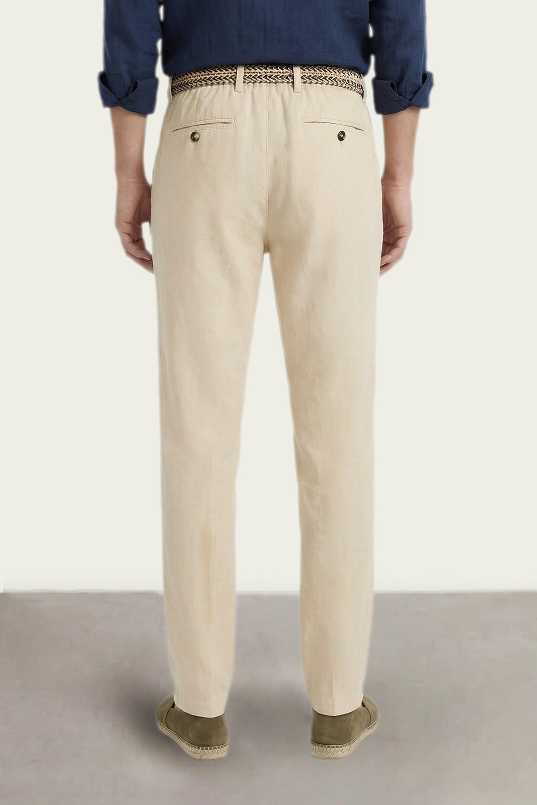 PANTALÓN CHINO LINO ESPIGA CRUDO