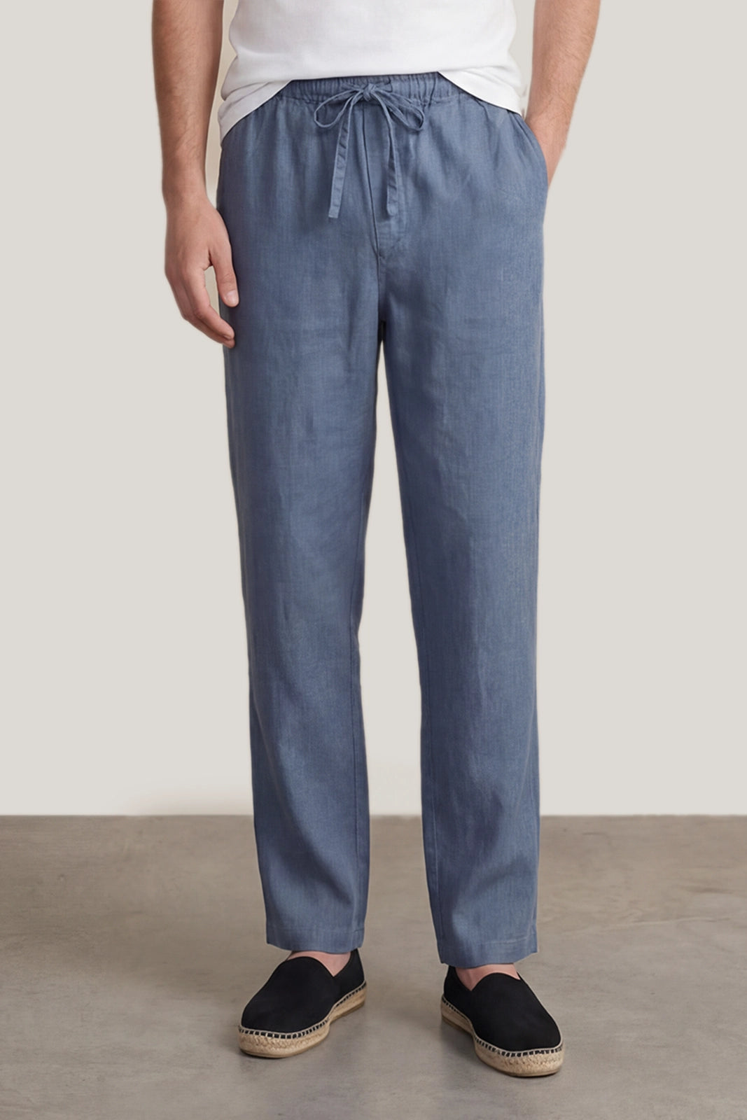 PANTALÓN LINO AZUL