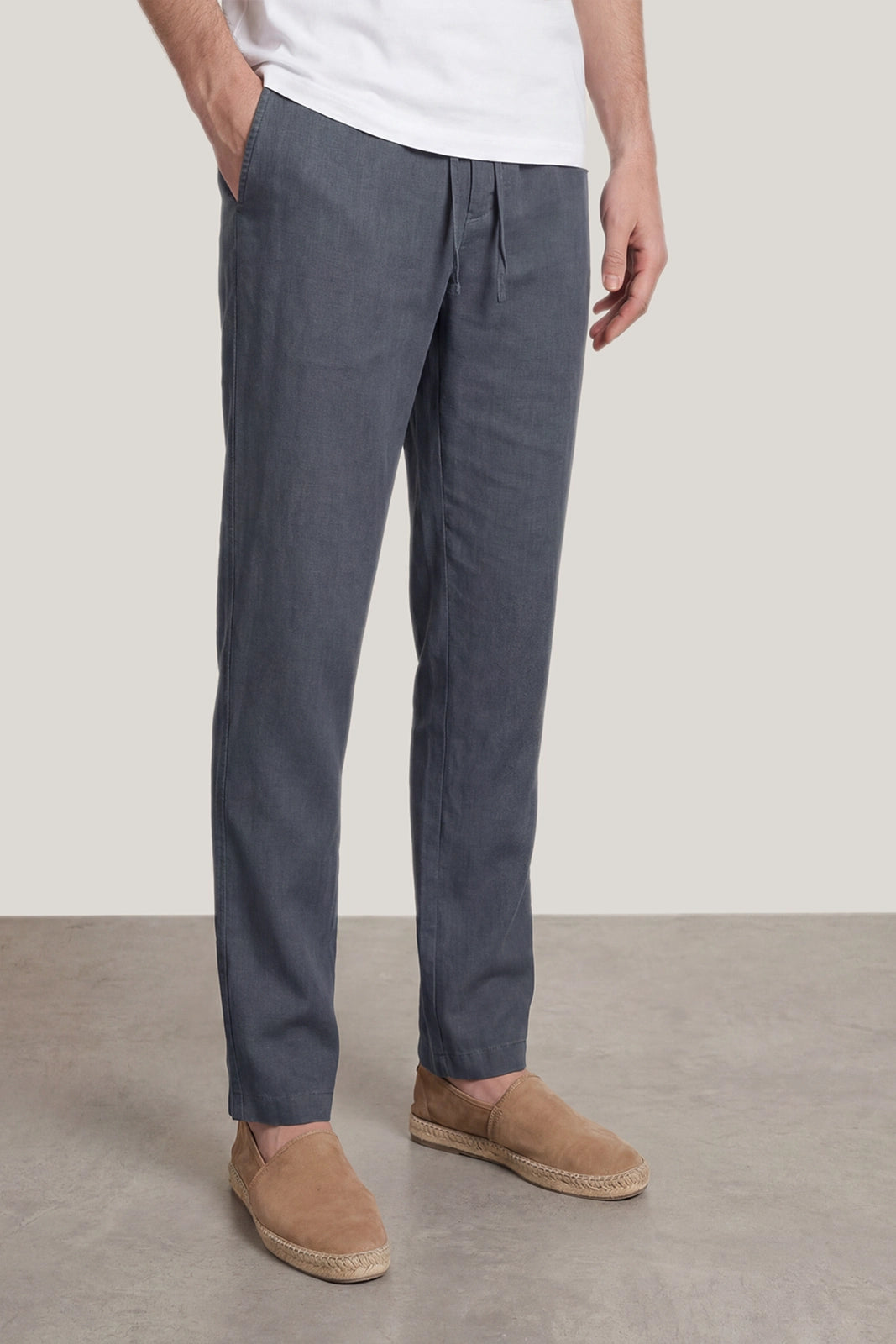 PANTALÓN LINO AZUL OSCURO