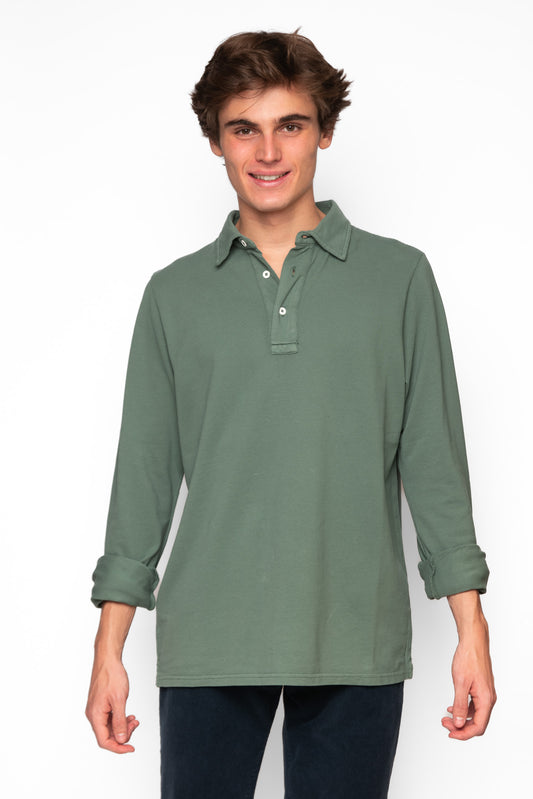POLO PIQUÉ MANGA LARGA VERDE