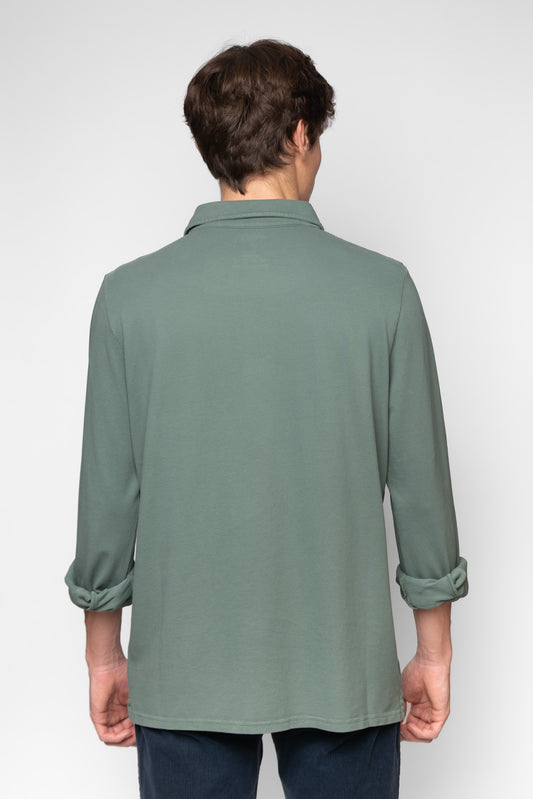 POLO PIQUÉ MANGA LARGA VERDE