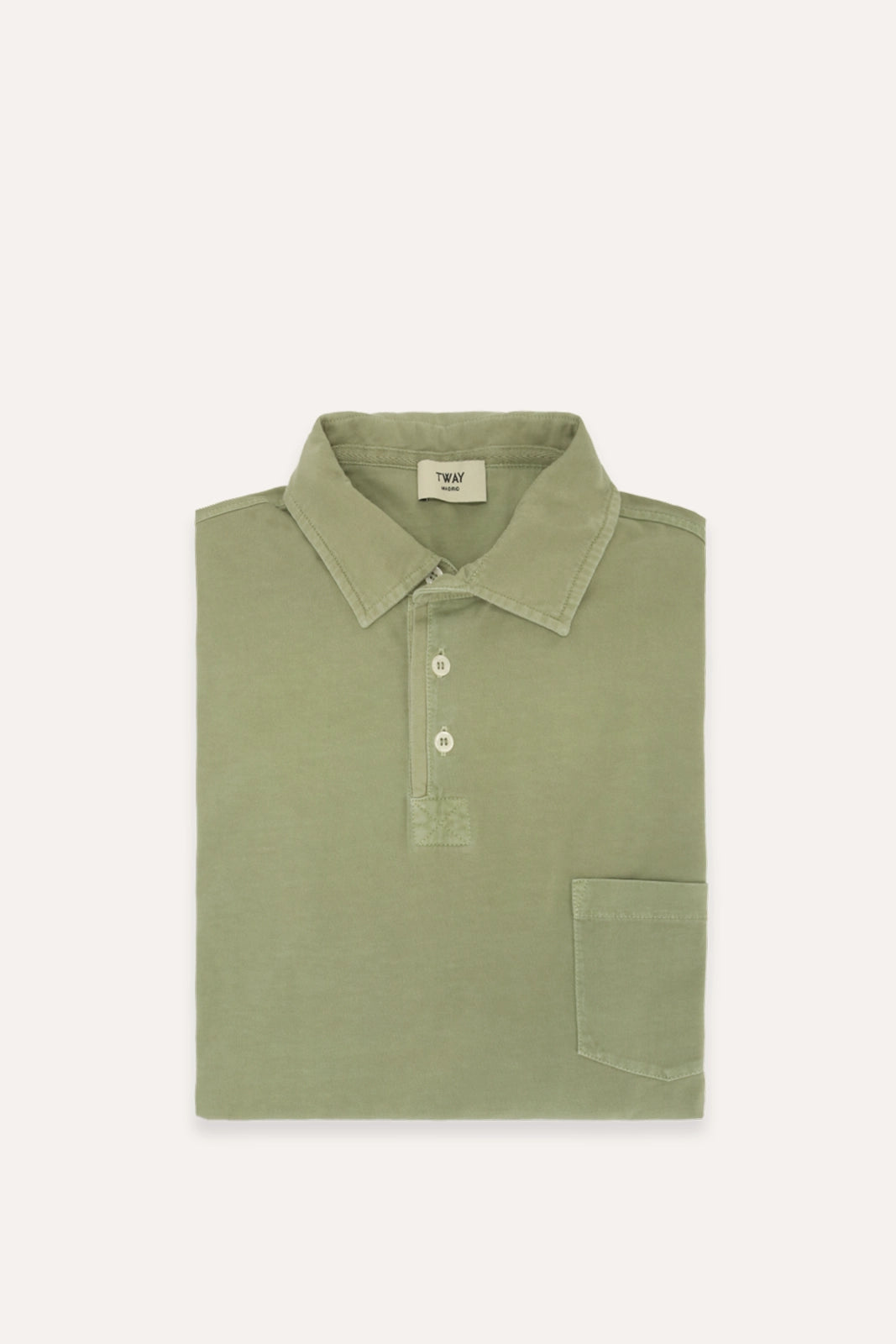 POLO MANGA LARGA JERSEY VERDE OLIVA