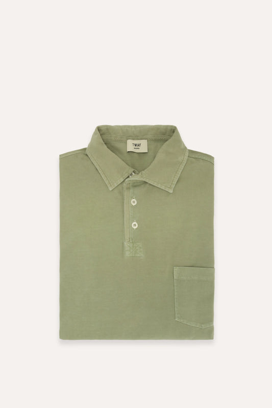POLO MANGA LARGA JERSEY VERDE OLIVA