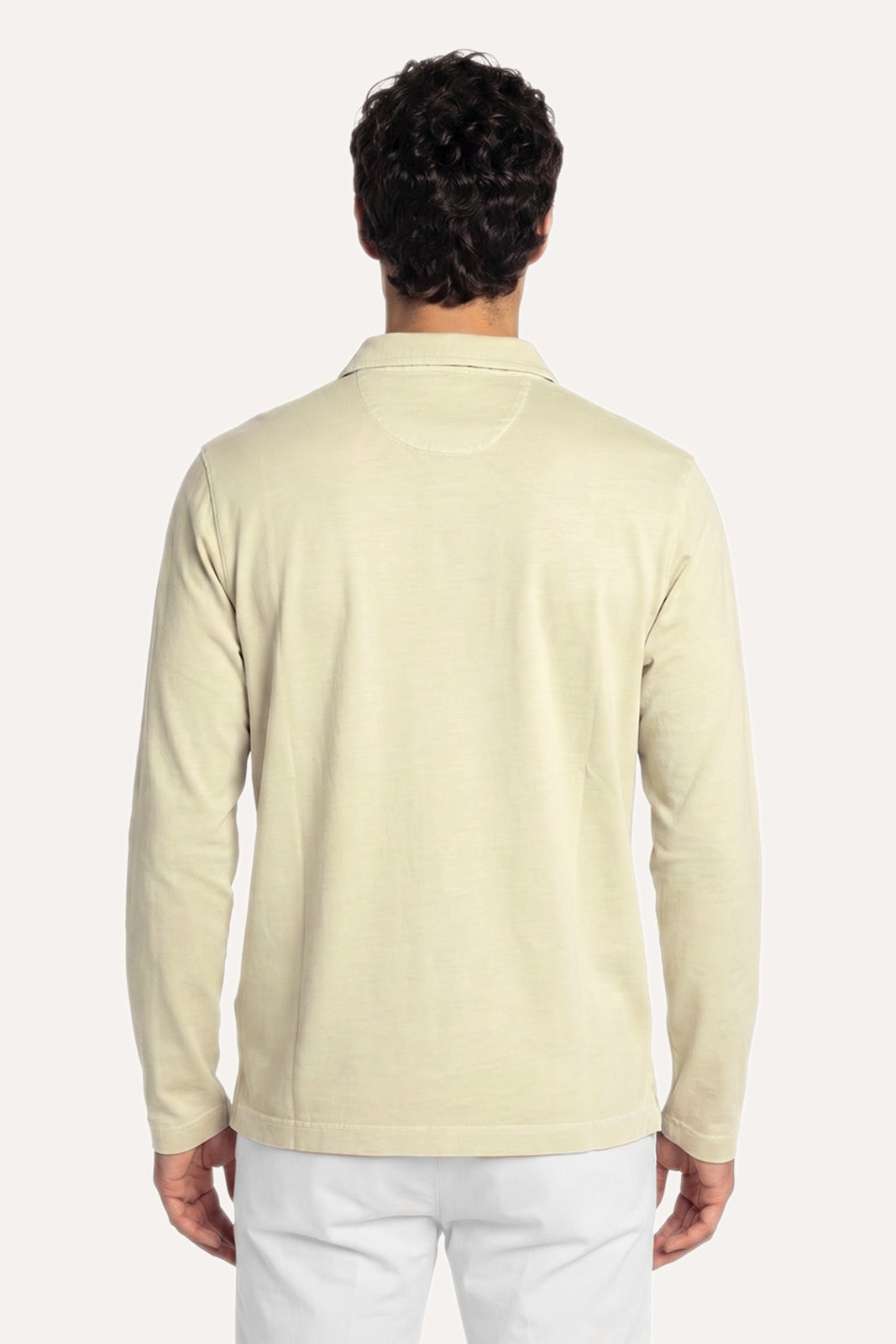POLO MANGA LARGA JERSEY BEIGE