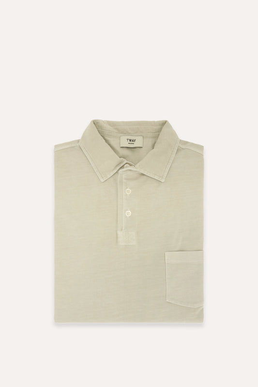 POLO MANGA LARGA JERSEY BEIGE