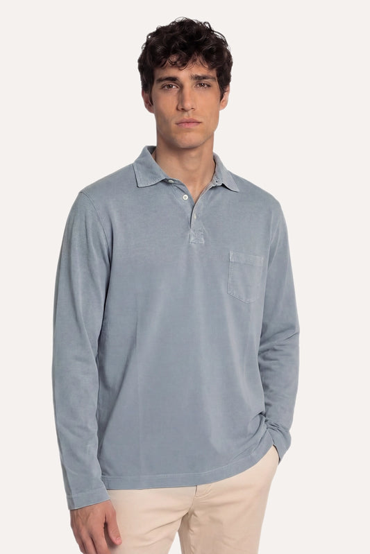 POLO MANGA LARGA JERSEY GRIS