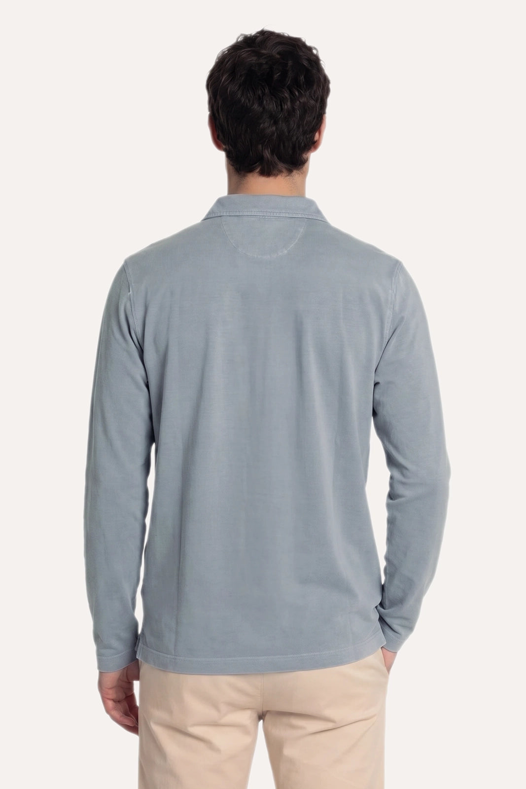 POLO MANGA LARGA JERSEY GRIS